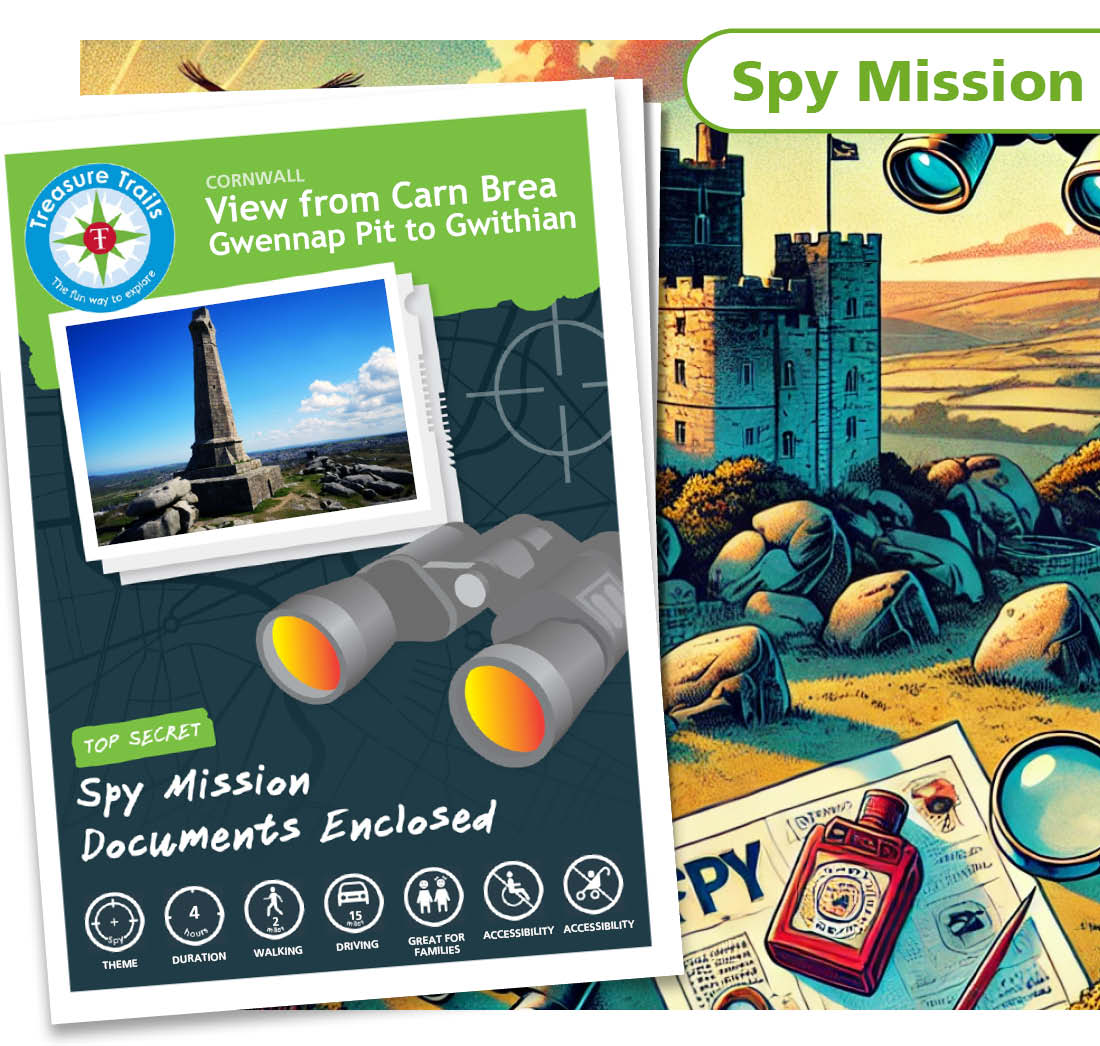 Treasure Hunt in View from Carn Brea - Solve Clues & Explore