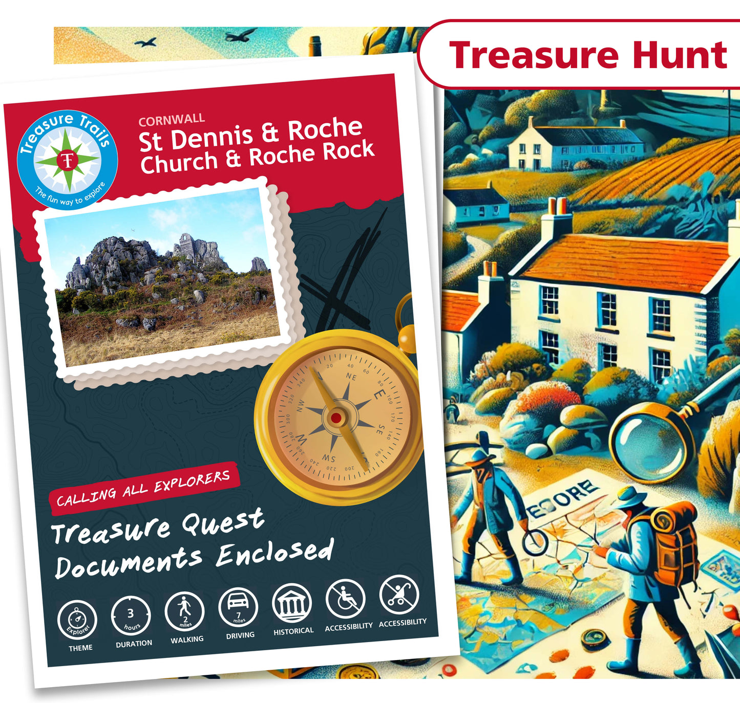Treasure Hunt in St Dennis & Roche - Solve Clues & Explore