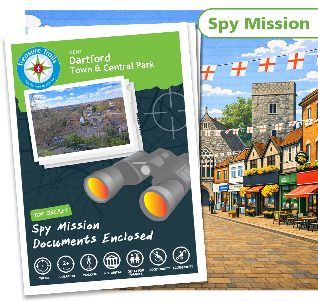 Hunt for clues as you sneak around Dartford on a spy mission themed Treasure Trail